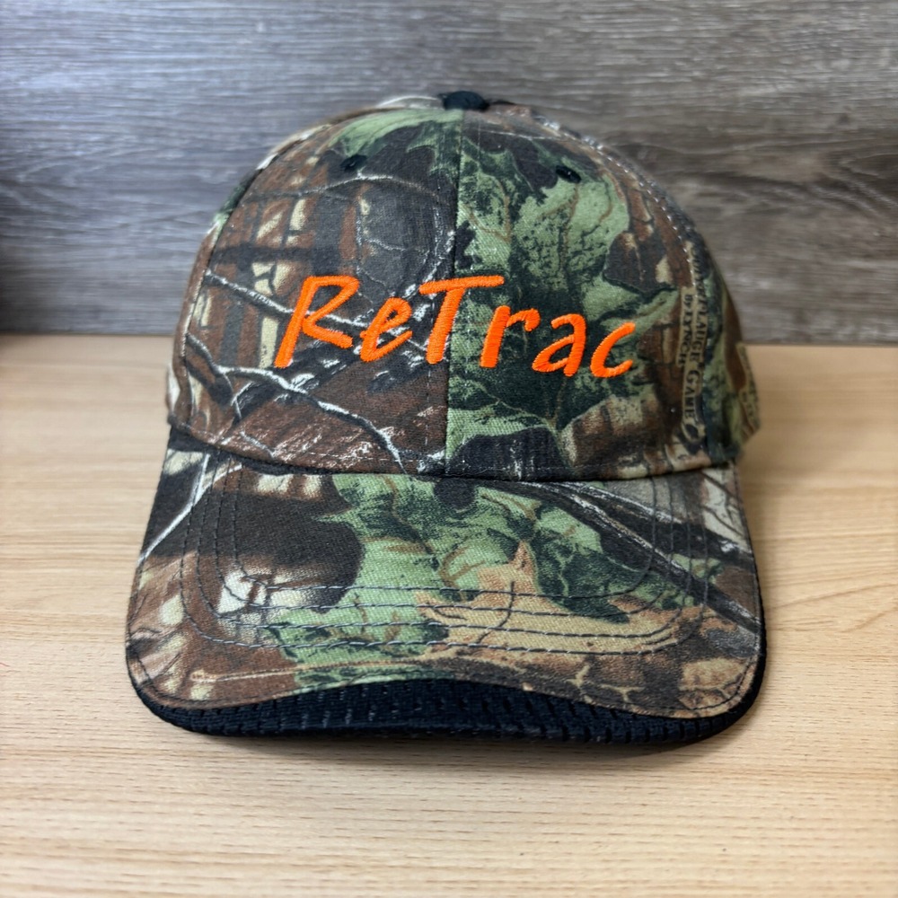 Retrac Hat Cap Strap Back Brown Camo Camouflage Hunting Regional Tractor